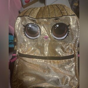 Gold Sequin Owl Backpack